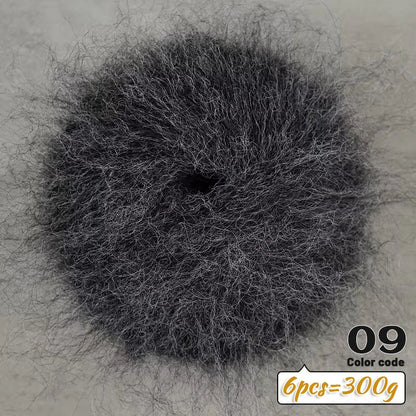 Fil de Mohair d'alpaga coloré à cheveux longs de 300 g, matériel de bricolage fait à la main, aiguilles à tricoter, pull pour femme, manteau, boule de fil de châle, 1 pièce = 6 pièces = 300 grammes