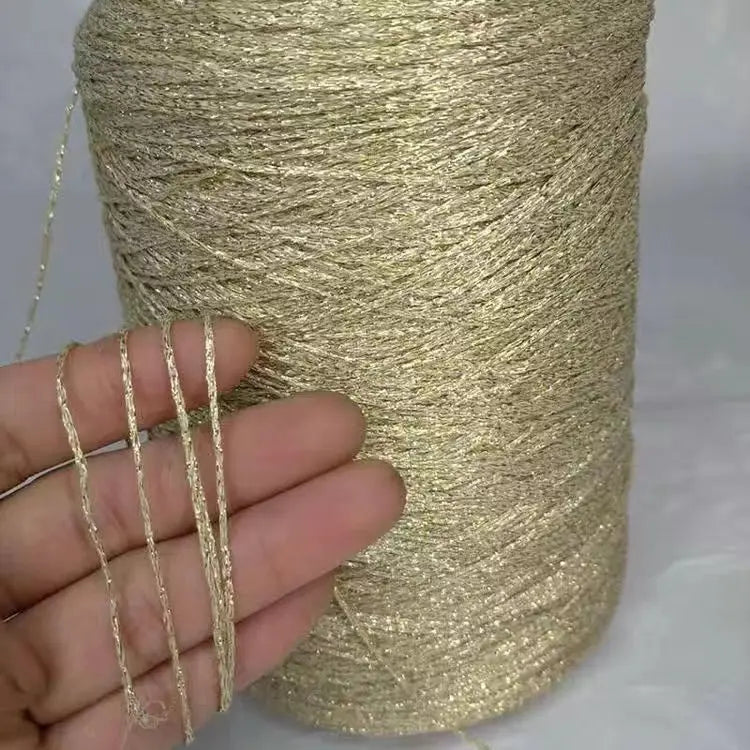 Modules de fil métallique en laine de coton doré et argenté, fil au crochet, paillettes, tissé à la main, sac artisanal, coloré, unique, boule de 50g, livraison gratuite