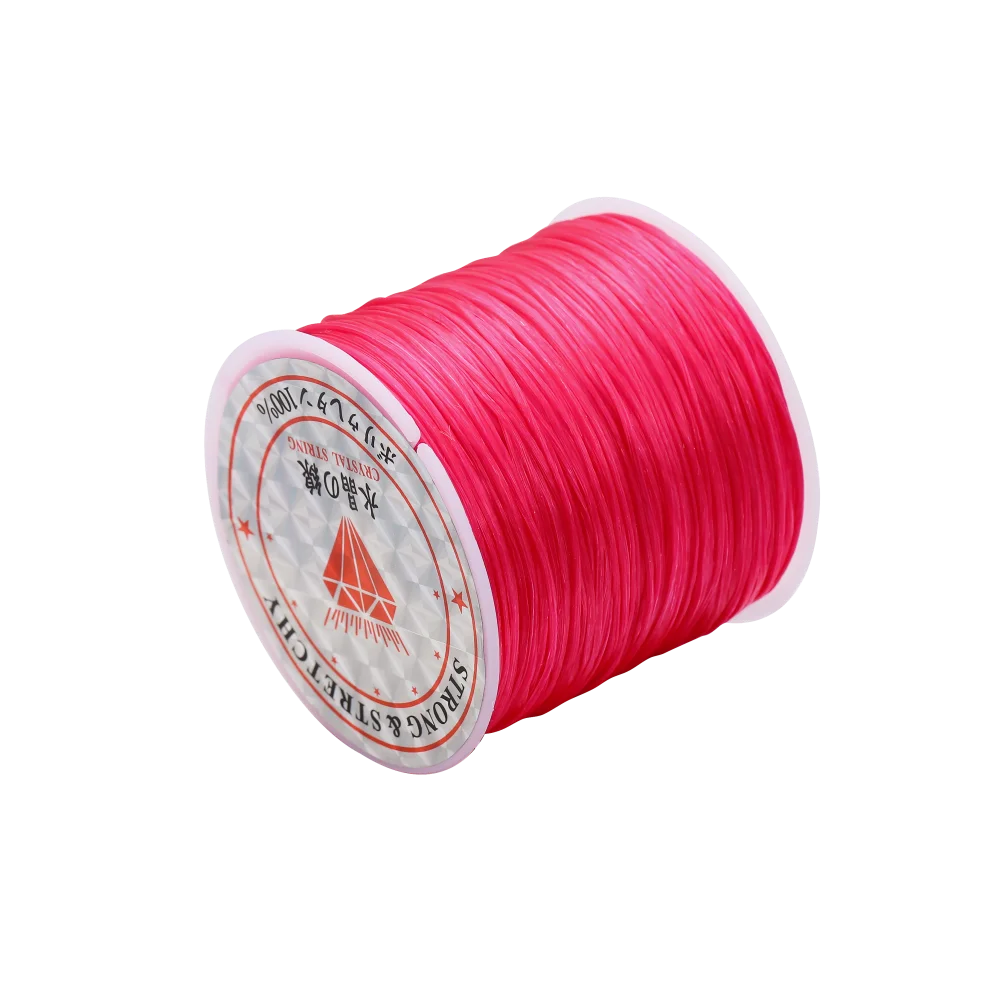 Fil élastique rond en cristal, 10 mètres, 0.7mm, cordon extensible en caoutchouc et Nylon pour la fabrication de bijoux, Bracelet de perles