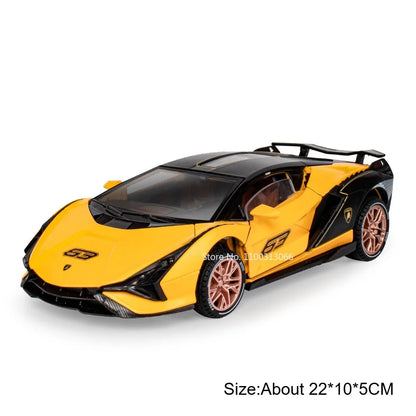 1:24 BYD YANGWANG U9 Lambor Sian voitures modèles miniatures jouets roue Absorption des chocs lumière musique supercar pour enfants Edutainment