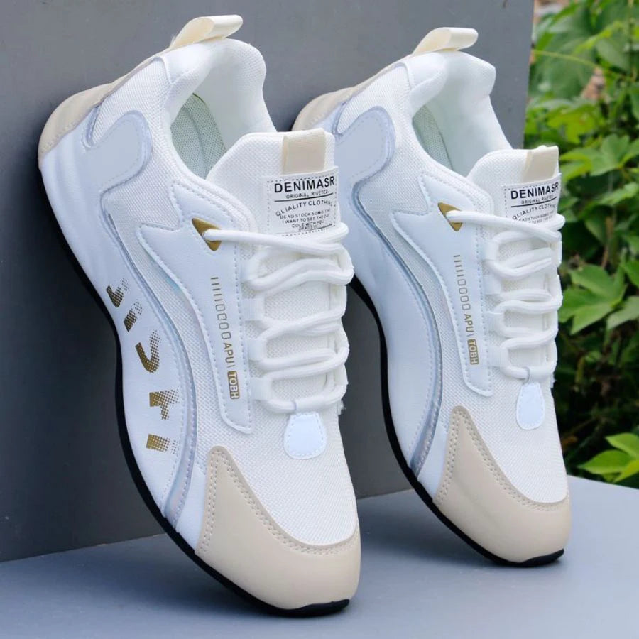 Une paire de chaussures d'entraînement respirantes pour hommes avec lacets, confortables et légères, adaptées au sport, aux activités de plein air, aux déplacements quotidiens et à un usage décontracté, chaussures d'