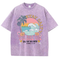 Restez salé vous êtes le sel de la terre femme T-Shirt rue respirant T-Shirts col rond Cool manches courtes Simple T-Shirt ample
