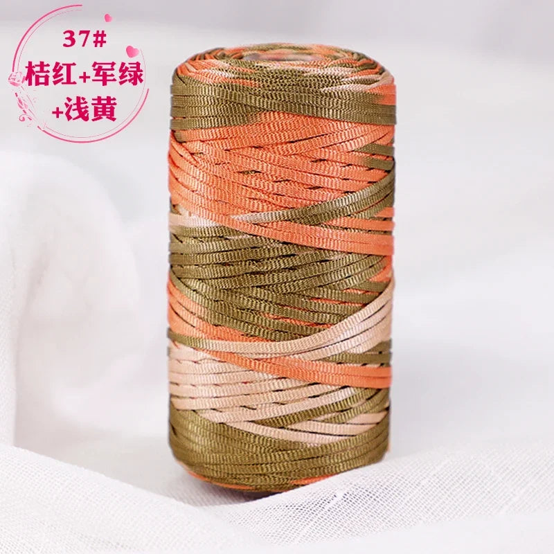 Fil de Crochet d'été en Satin, 100g/bobine, sangle conçue, fil fantaisie mélangé pour bricolage, chapeau, sac à main, pull, chapeau, 1 pièce