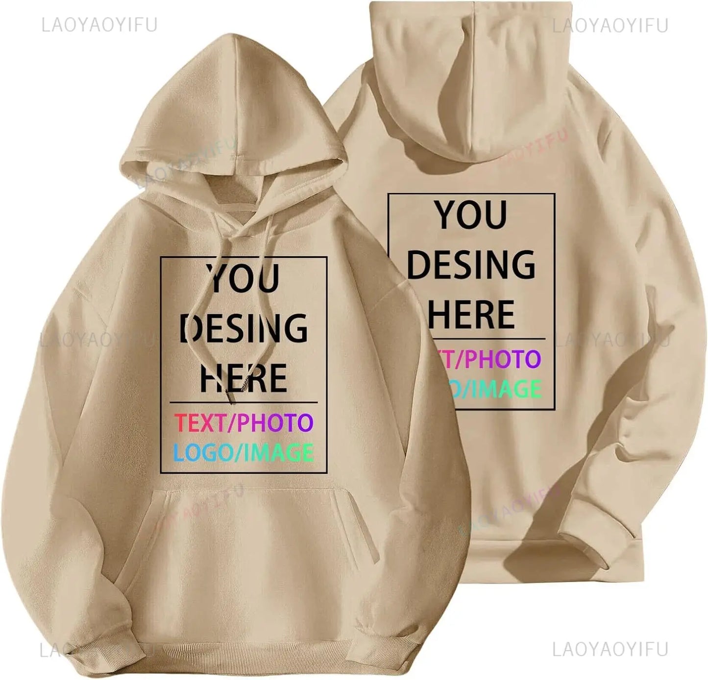Sweat à capuche personnalisé pour hommes et femmes, concevez votre propre sweat à capuche personnalisé avec ajoutez votre texte et Photo, hauts à cordon réglable