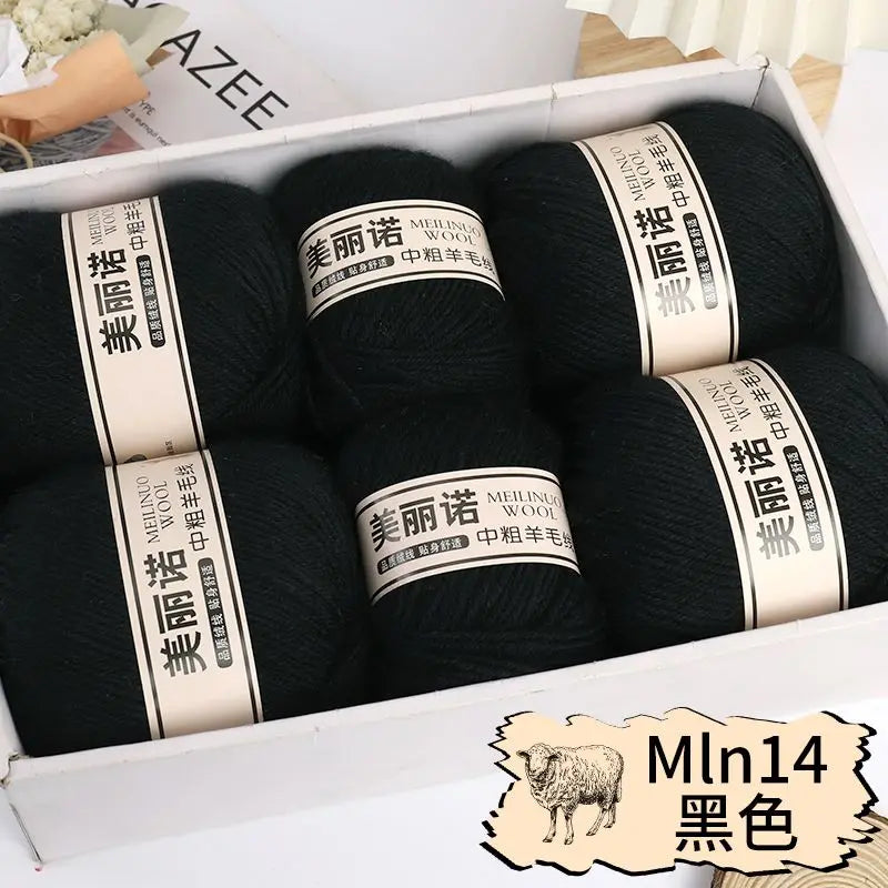 Fil de laine mi-épais pour chaussettes, tricot à la main, pull, pantalon, foulards, vêtements en cachemire mérinos, fil de Crochet doux pour bébé, 500 g/ensemble