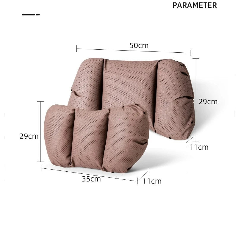 Coussin de tête de siège auto universel de haute qualité, oreiller de nuque en cuir perforé respirant, support lombaire pour voiture