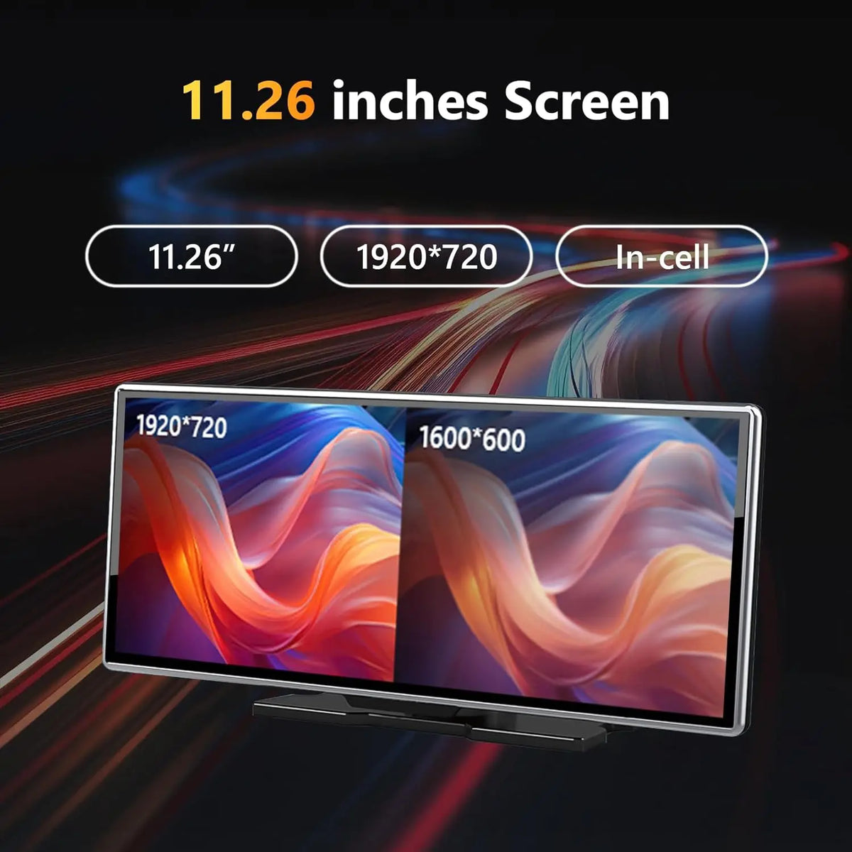 11.26 pouces Dash Cam 4K voiture DVR sans fil Carplay et Android Auto GPS Navigation enregistreur vidéo tableau de bord double objectif 5G Wifi FM AUX
