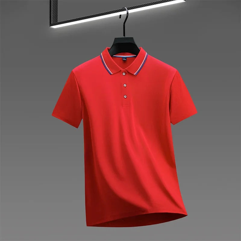 Polo décontracté à manches courtes pour hommes, couleur unie, haut polyvalent, à la mode et confortable, nouvelle collection été 2025