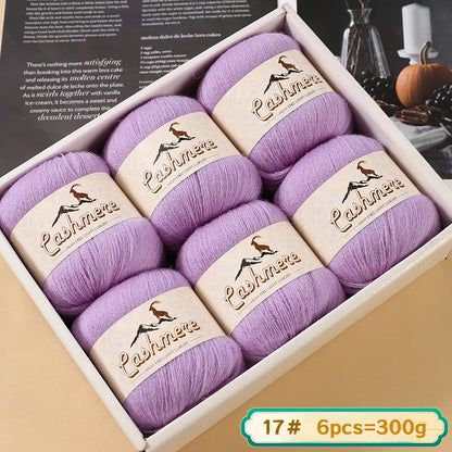 Fil de laine fine pure cachemire 300g, matériel de bricolage tissé à la main, aiguilles à tricoter, pulls chauds, pulls, foulards, boules de fil