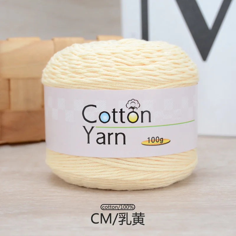 100 g/rouleau fil de coton pur coloré bébé fil de coton doux gros bébé coton Crochet tricots bricolage fil à tricoter à la main