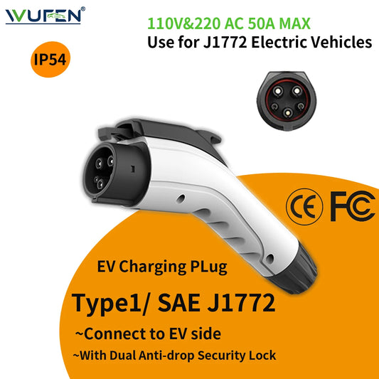 WUFEN Type1 EV chargeur prise 16A 3.5KW/32A 7KW/40A 8.8KW/50A 11KW 1P SAE J1772 connecteur chargeur de voiture électrique Station de charge