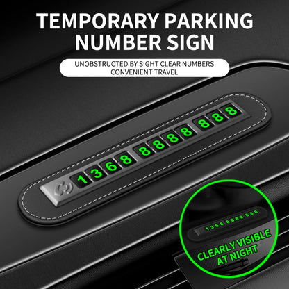 Plaque d'immatriculation de stationnement temporaire de voiture, rouleau en alliage d'aluminium noir, plaque de stationnement de voiture réglable, fournitures de voiture