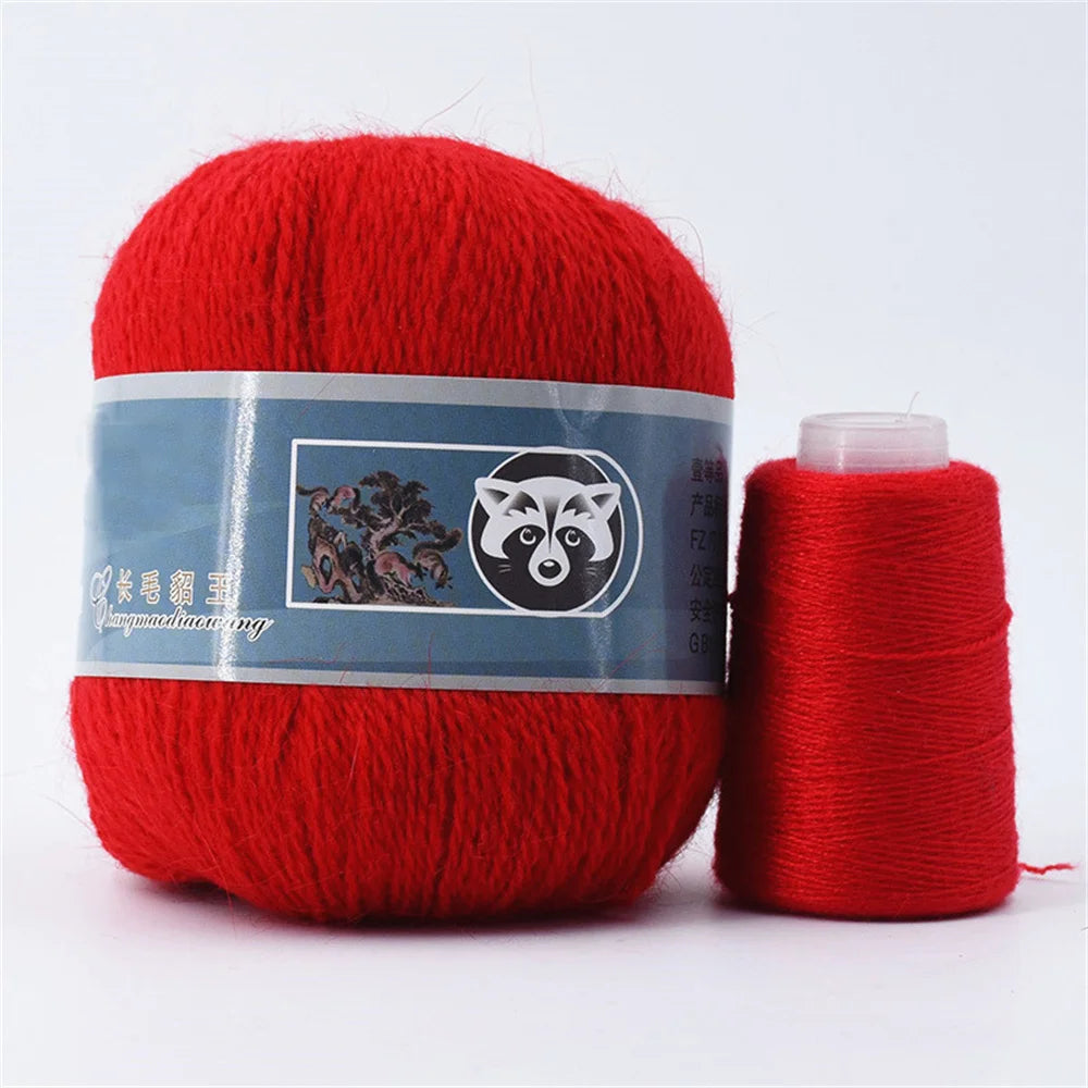 Fil de fourrure de vison pour fils pour tricoter et Crochet, fil de t-shirt en dentelle à 2 plis pour tricoter à la main, couture, 1 écheveau 340 M 50 + 20g
