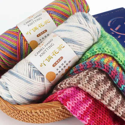 Fil de Barrage pour Ogo Tricot en Coton Mélangé, Peigné, Crochet Arc-en-ciel, DIY, Pull, Chapeau, 3mm, 100g