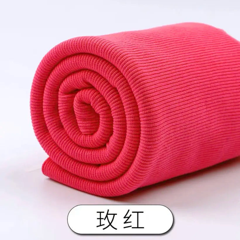 Tissu fileté élastique en coton, manches de sweat-shirt, col, ourlet, bord inférieur, tissu tricoté à revers élastique pour vêtements