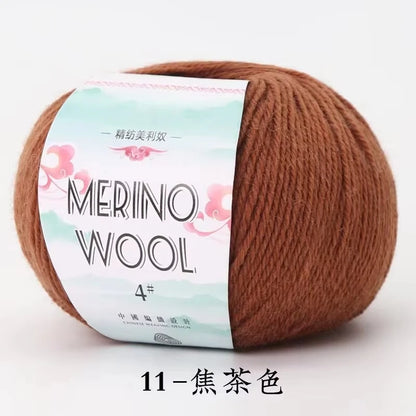 Rouleau de fil de laine mérinos pour bébé, 50 g/rouleau, 130 M/rouleau, bricolage tricoté à la main, écharpe au Crochet, vêtements, chapeaux
