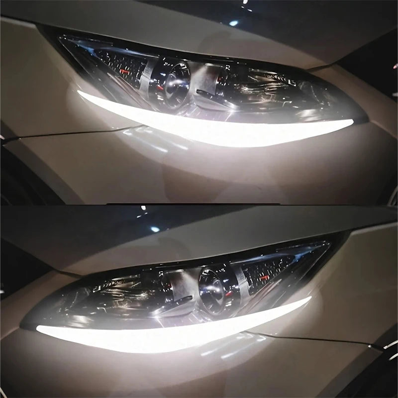 Autocollants réfléchissants pour sourcils de phares de voiture, autocollants en vinyle imperméables pour le style personnalisé, améliore la visibilité nocturne, installation facile à faire soi-même