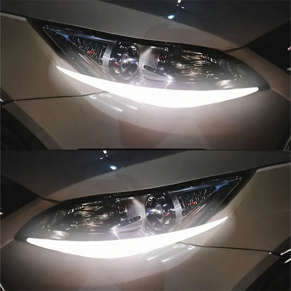 Autocollants réfléchissants pour sourcils de phares de voiture, autocollants en vinyle imperméables pour le style personnalisé, améliore la visibilité nocturne, installation facile à faire soi-même