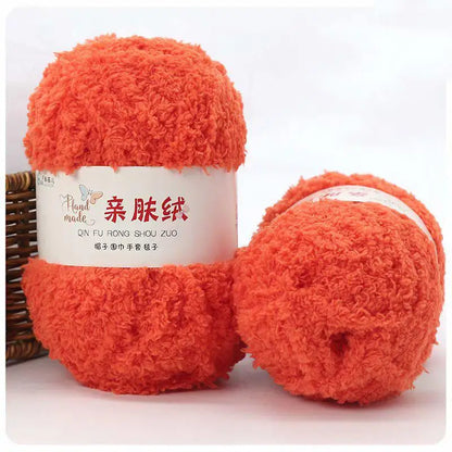 Fil Chenille doux et fin en velours de corail, 50g/paquet, fils de serviette pour tricoter, fil au Crochet, tricot à la main, poupées de bricolage
