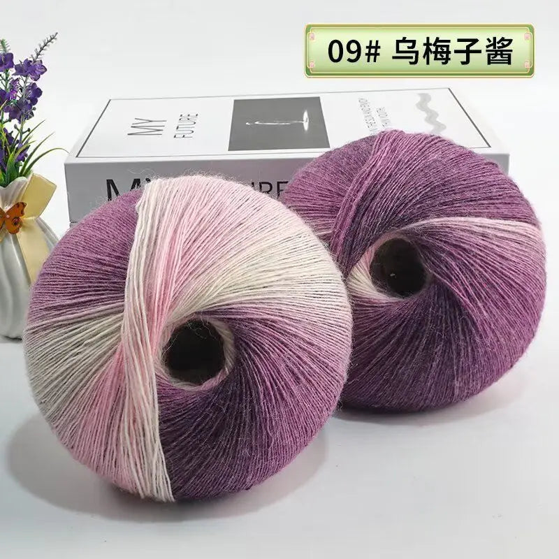 Fil de laine arc-en-ciel 200 g/ensemble, pour tricoter, châles, écharpes, pulls, vestes, chapeaux, bricolage, fil de teinture à Segment doux et confortable