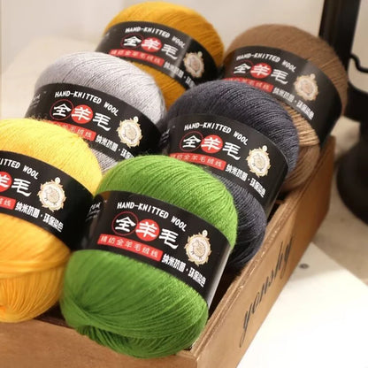 Rouleau de fil mérinos pur 100% laine, 50 g/rouleau, pour tricoter à la main, écharpe douce, pull, bricolage de poupée, matériel tissé