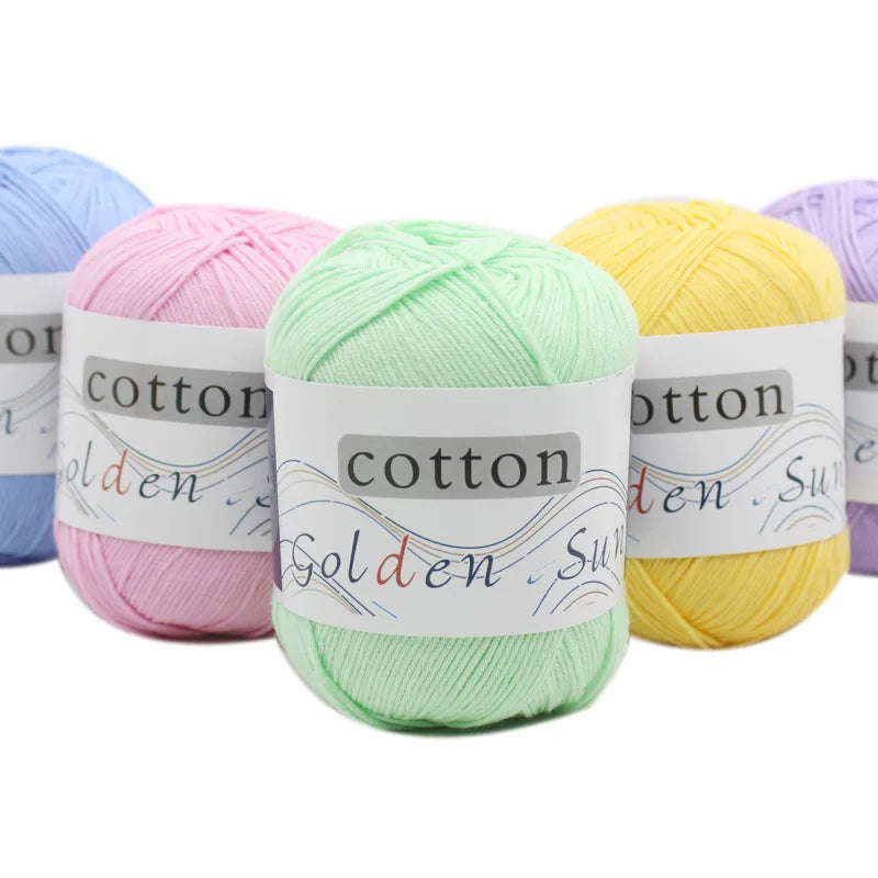 Fil doux doux en 100% coton naturel pour bébé, fil anti-boulochage pour le crochet à la main, 50g, 1 pièce