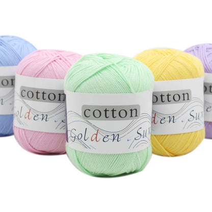 Fil doux doux en 100% coton naturel pour bébé, fil anti-boulochage pour le crochet à la main, 50g, 1 pièce