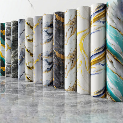 Autocollants muraux en marbre résistants à l'huile pour cuisine, 40cm, papier peint auto-adhésif résistant aux taches, haute température, décoration de la maison
