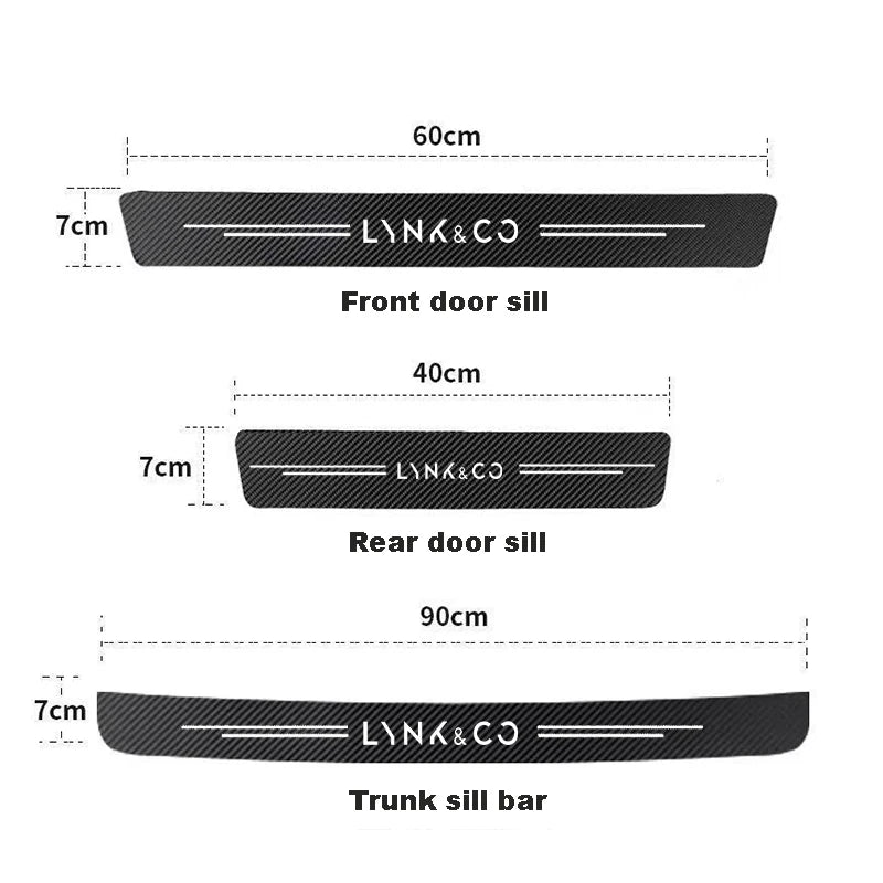 Autocollants de seuil de porte de voiture en Fiber de carbone, pour LynkCo Lynk & Co 05 06 5 6 Lynk Co 05 06 01 1, accessoires