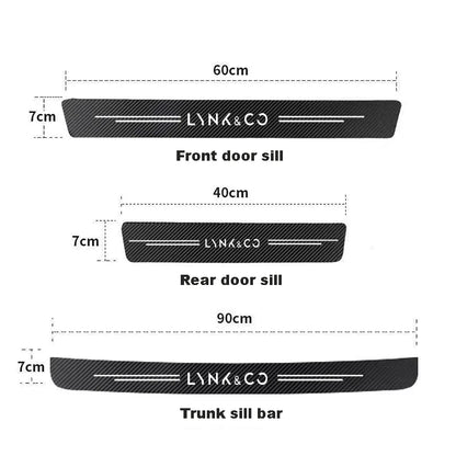 Autocollants de seuil de porte de voiture en Fiber de carbone, pour LynkCo Lynk & Co 05 06 5 6 Lynk Co 05 06 01 1, accessoires