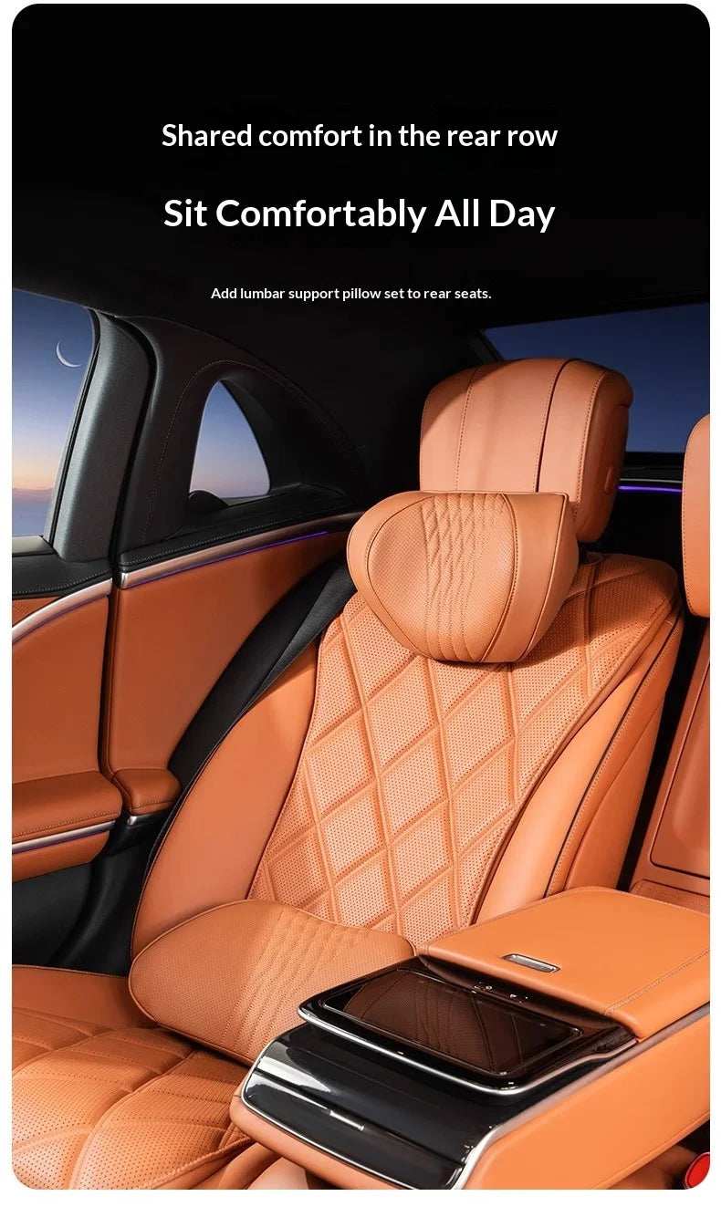 Coussin de nuque et de soutien lombaire pour voiture, universel toutes saisons, coussin lombaire respirant avec contour ergonomique pour la taille