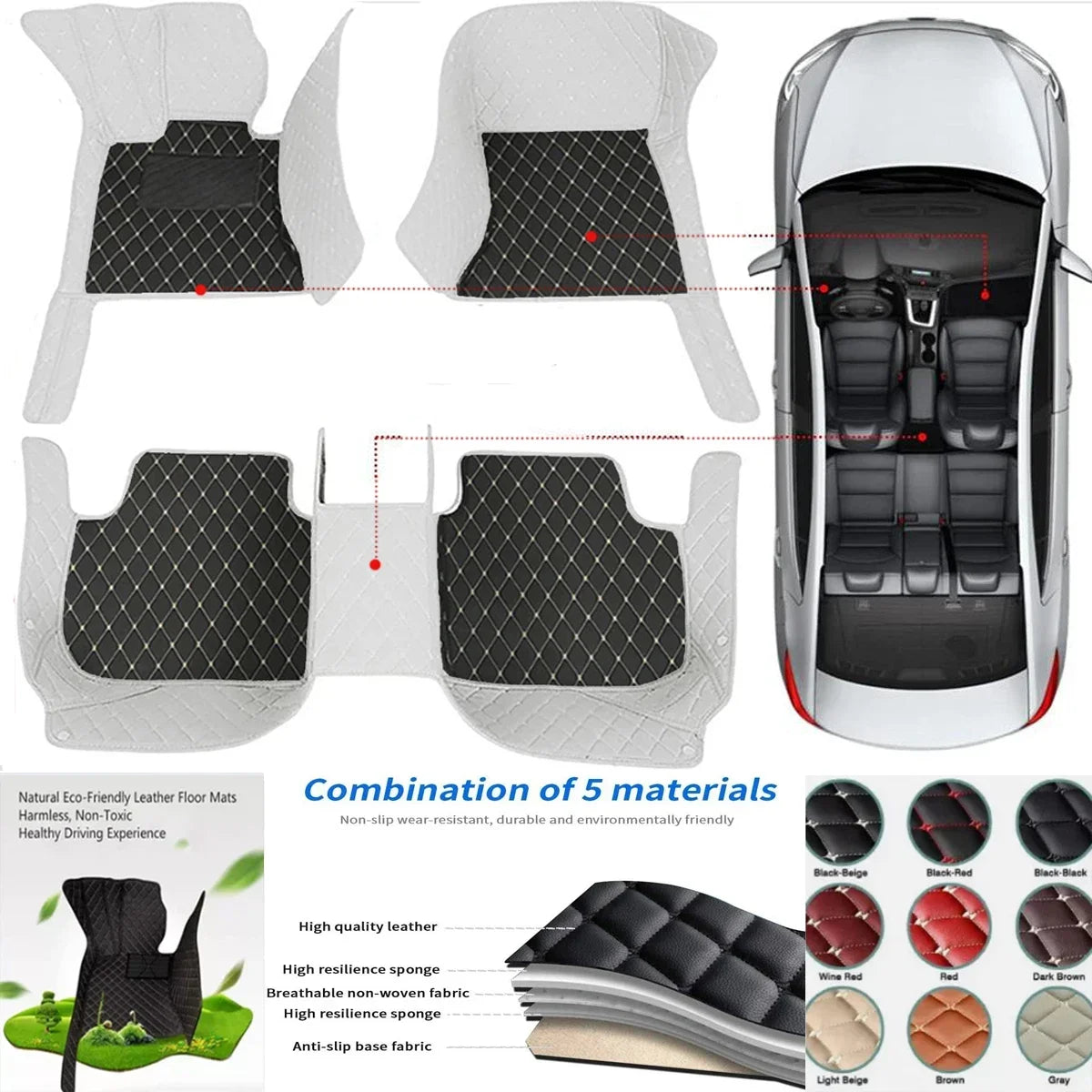 Pour Lynk & Co Z10 Z20 900 tapis de sol de voiture personnalisés tapis Auto en cuir PU imperméable pied Coche accessoire revêtement de sol