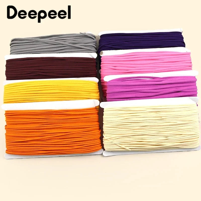 Bande élastique 5/10/20M 3/5mm, noyau d'huile, corde en Nylon pour attaches de cheveux, sangle de masque, bande extensible, soutien-gorge, chaussures, bandes en caoutchouc, accessoires de couture