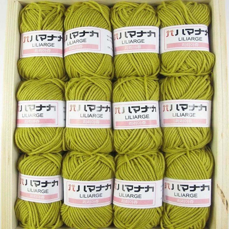 12 pièces 300g fil de lait fait à la main grossier bricolage tissage boule de fil pour pull chapeau écharpe et autres vêtements doux Crochet fil à tricoter
