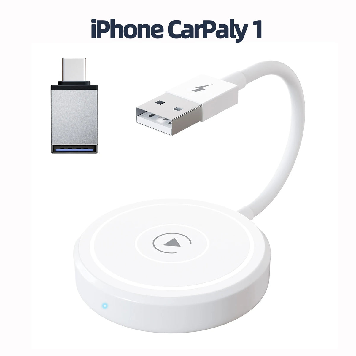 محول/دونجل CarPlay لاسلكي للسيارات من عام 2015 فما فوق وهواتف iPhone iOS 10+، كابل المصنع