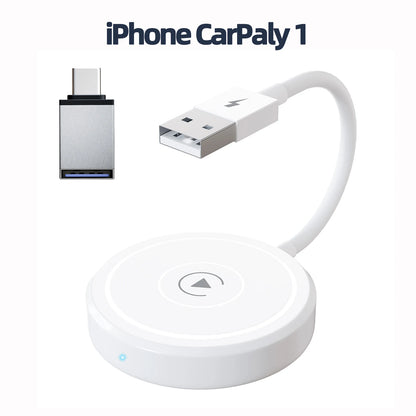 محول/دونجل CarPlay لاسلكي للسيارات من عام 2015 فما فوق وهواتف iPhone iOS 10+، كابل المصنع