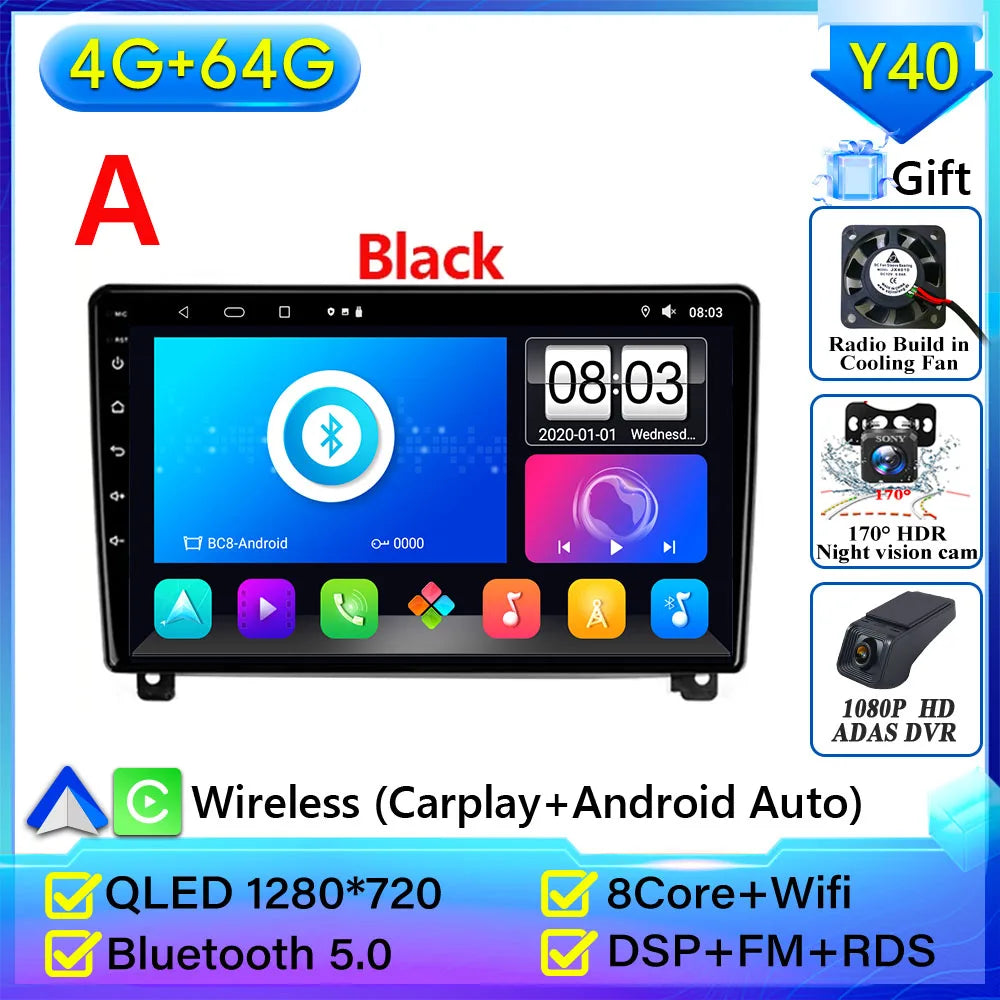 Autoradio Carplay pour Peugeot 407 2004-2011 Android 15 Navigation GPS Android Auto stéréo Android 15 vidéo 2K BT 4G No 2din DVD