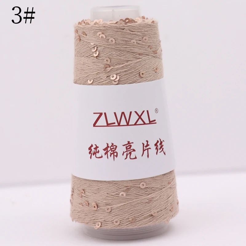   Блэк – fil de coton à paillettes, 100g, 800M, 3mm, décoration tricotée, crochet à la main, tricot jaune