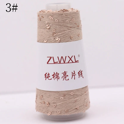   Блэк – fil de coton à paillettes, 100g, 800M, 3mm, décoration tricotée, crochet à la main, tricot jaune
