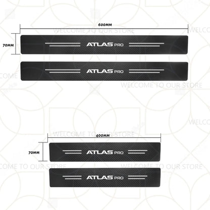 Autocollants de coffre en Fiber de carbone, 4/5 pièces, pour voiture Geely Zeekr LYNK & CO Azkarra Monjaro Atlas Pro Coolray Tugella, décor de seuil de porte