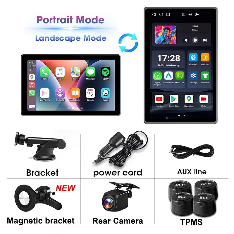 Autoradio Android 13 9 pouces, lecteur vidéo multimédia, 4 go + 64 go, sans fil, Carplay, Android Auto, Navigation GPS, écran Intelligent pour voiture