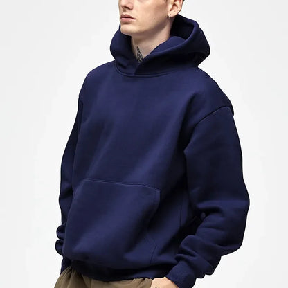 500GSM poids lourd mode hommes sweats à capuche nouveau automne hiver décontracté épais coton hommes haut couleur unie sweat à capuche mâle