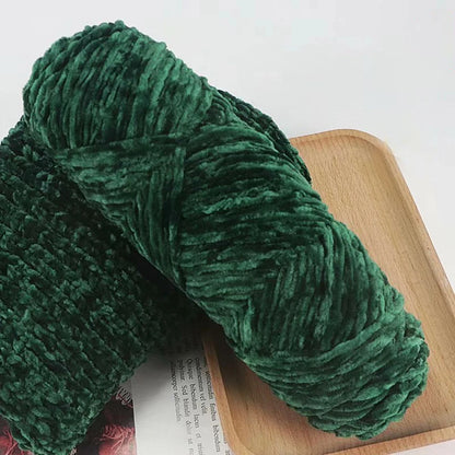 Fil de velours doux en Chenille, mélange de laine tricotée au Crochet, écharpe faite à la main, manteau, couverture et chapeau pour bébé, 95g
