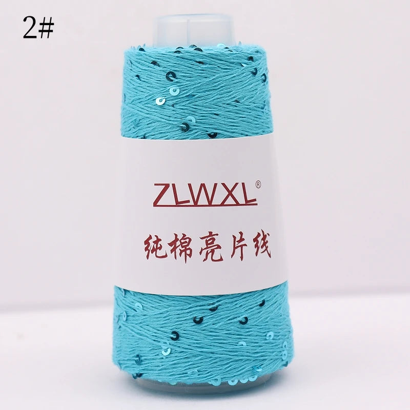   Блэк – fil de coton à paillettes, 100g, 800M, 3mm, décoration tricotée, crochet à la main, tricot jaune