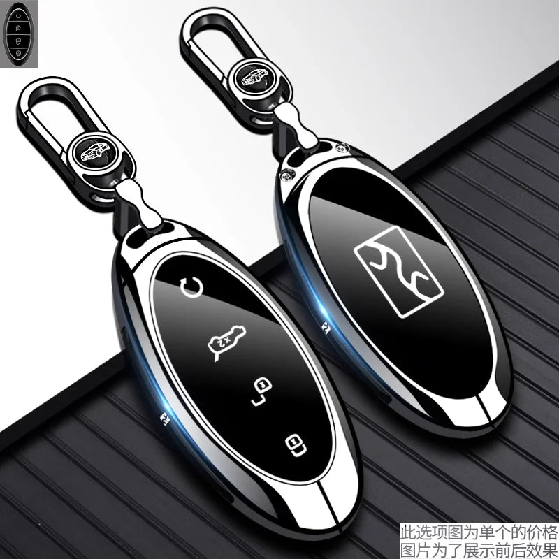 Housse de clé en métal de qualité supérieure pour BYD Yangwang U8/U9, étui de luxe à Protection complète pour clé de voiture, accessoires d'intérieur de voiture