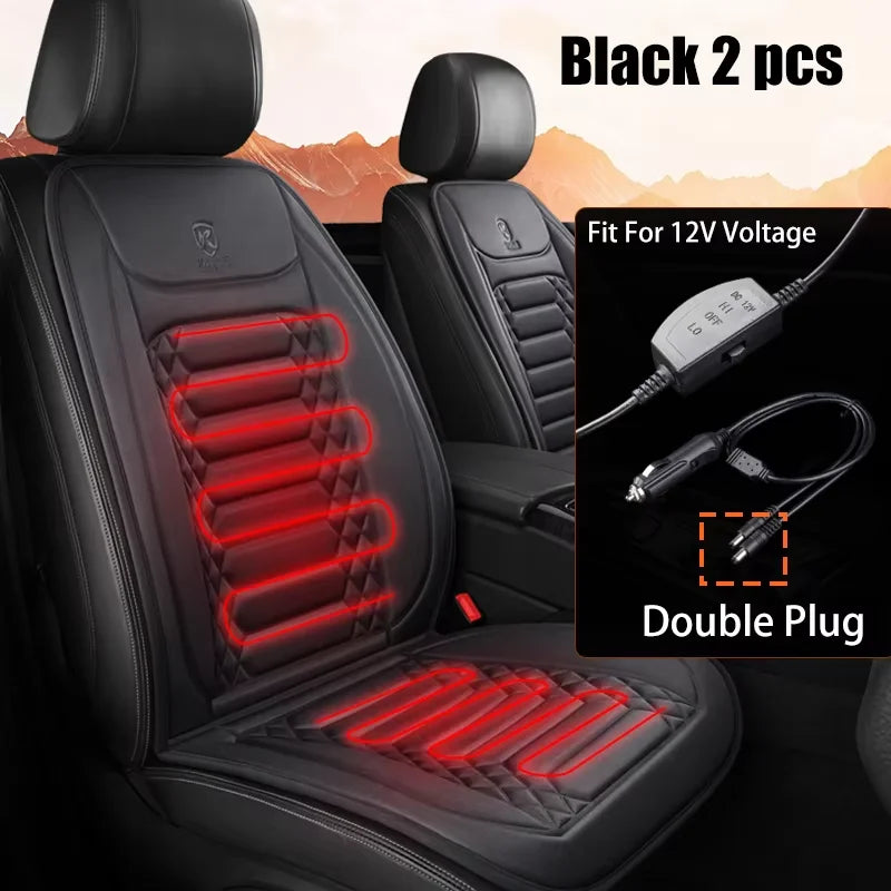 1/2 pièces hiver chauffé housse de siège de voiture 12V chauffage plus chaud coussin de siège de voiture Auto universel siège de voiture protecteur cape couverture tampons ensemble