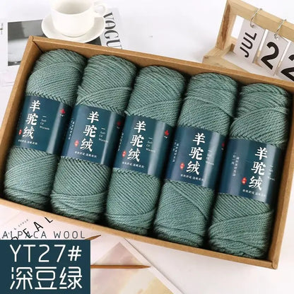 Fil de laine d'alpaga et cachemire, 500 g/ensemble, pour vêtements au Crochet, chapeaux, gants, moyennement épais, 3 plis, fil de laine tricoté à la main de haute qualité, gonflé