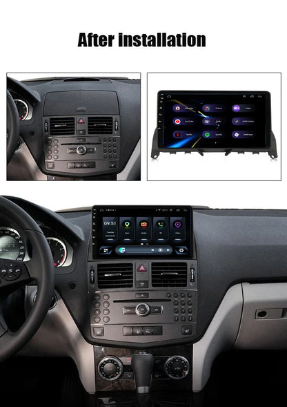 Pour Mercedes Benz classe C 3 W204 S204 2006 - 2011 Android 15 Carplay Auto autoradio multimédia lecteur vidéo Navigation GPS DSP