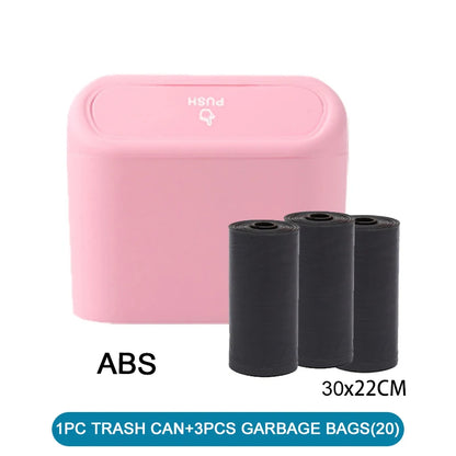 Poubelle de voiture (avec couvercle), 1/2/3 pièces, contient 60 (300) sacs poubelles, poubelle de petite voiture, Mini accessoires de voiture anti-fuite