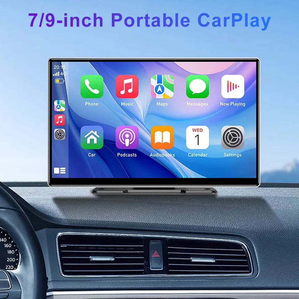 7 "/9" pouces Portable sans fil Carplay Android Auto écran HD autoradio multimédia MP5 lecteur vidéo caméra de recul arrière DVR